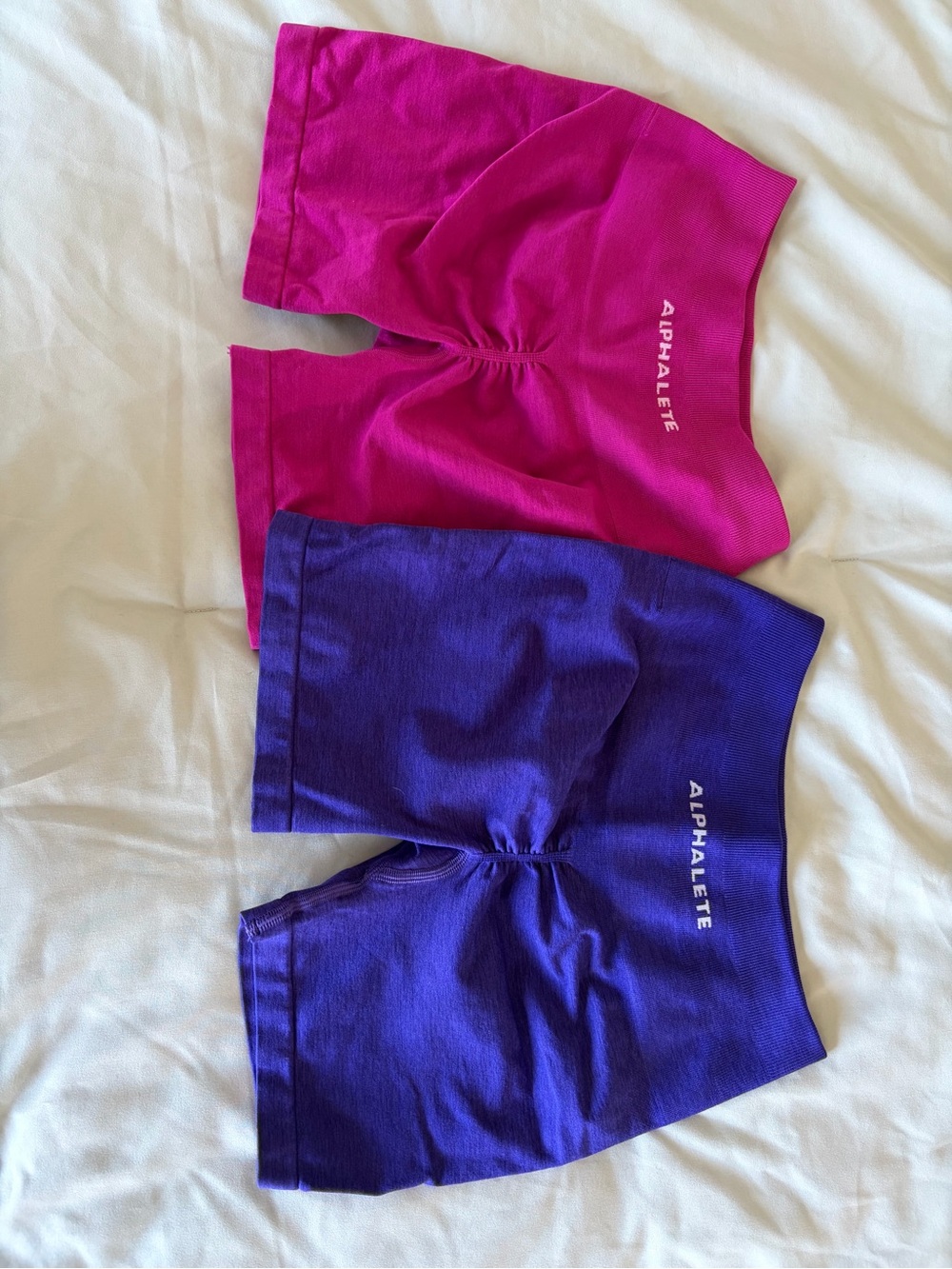 Alphalete Women's High-Waist Seamless Shorts — Candy Crush and Electric Purple